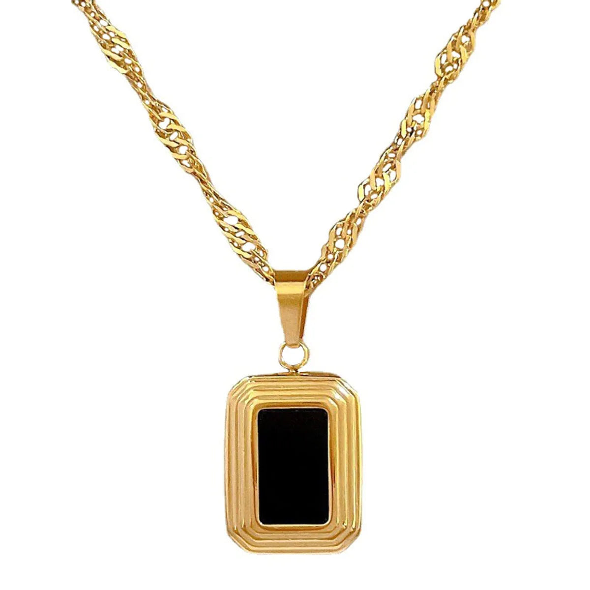 Wholesale Lady Rectangle Titanium Steel Pendant Necklace