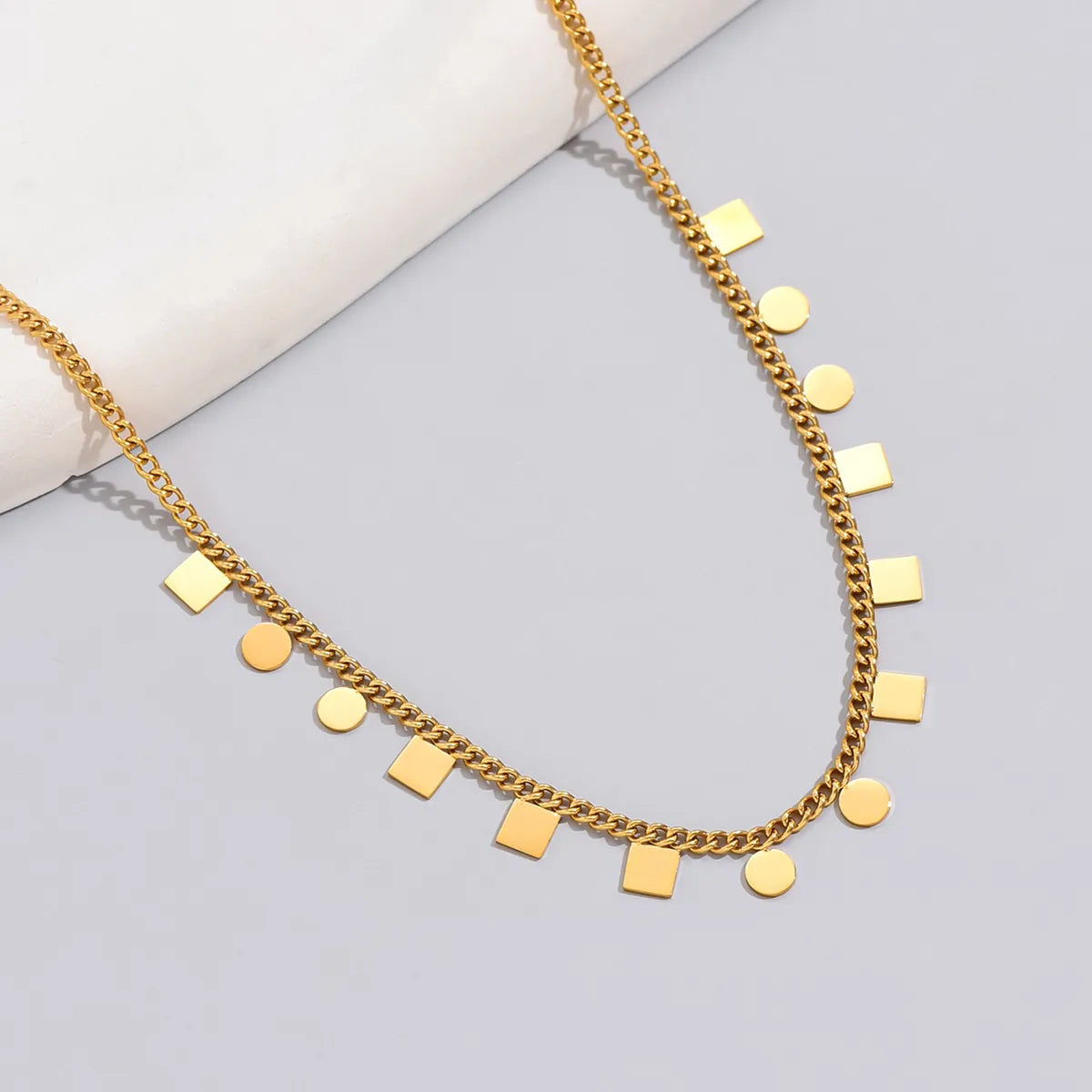 Lady Simple Style Geometric Titanium Steel Plating 18k Gold Plated Gold Plated Necklace