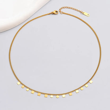 Lady Simple Style Geometric Titanium Steel Plating 18k Gold Plated Gold Plated Necklace