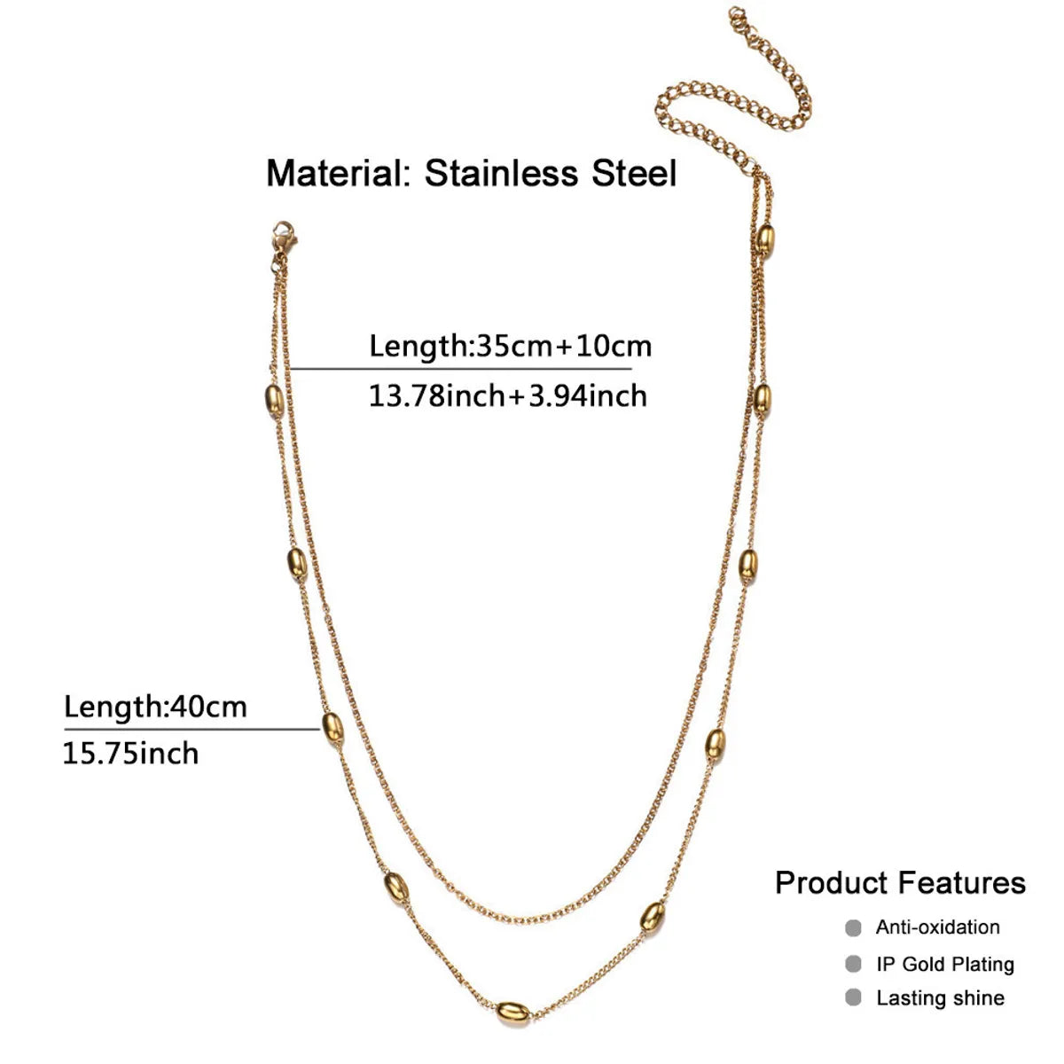 Wholesale Lady Solid Color Stainless Steel Layered Necklaces