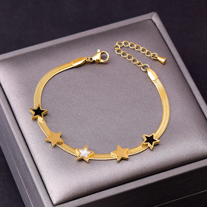 Wholesale Lady Star Heart Shape Titanium Steel Shell Bracelets