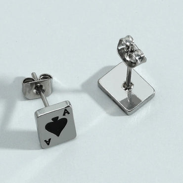 Retro Geometric Stainless Steel No Inlaid Earrings Ear Studs