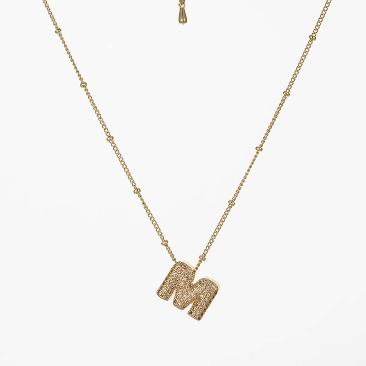 Copper Gold Plated Silver Plated Modern Style Classic Style Letter Copper Pendant Necklace