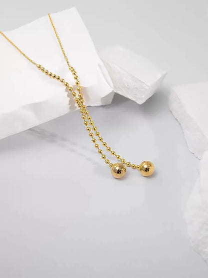 Modern Style Korean Style Round Dots Titanium Steel Plating 18k Gold Plated Pendant Necklace