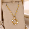 Wholesale Modern Style Simple Style Heart Shape Copper Inlay 18K Gold Plated Zircon Pendant Necklace