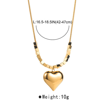 Wholesale Jewelry Modern Style Simple Style Heart Shape 304 Stainless Steel Necklace Pendant