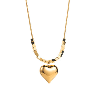 Wholesale Jewelry Modern Style Simple Style Heart Shape 304 Stainless Steel Necklace Pendant