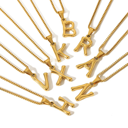 Wholesale Modern Style Simple Style Letter Stainless Steel Plating 18k Gold Plated Pendant Necklace