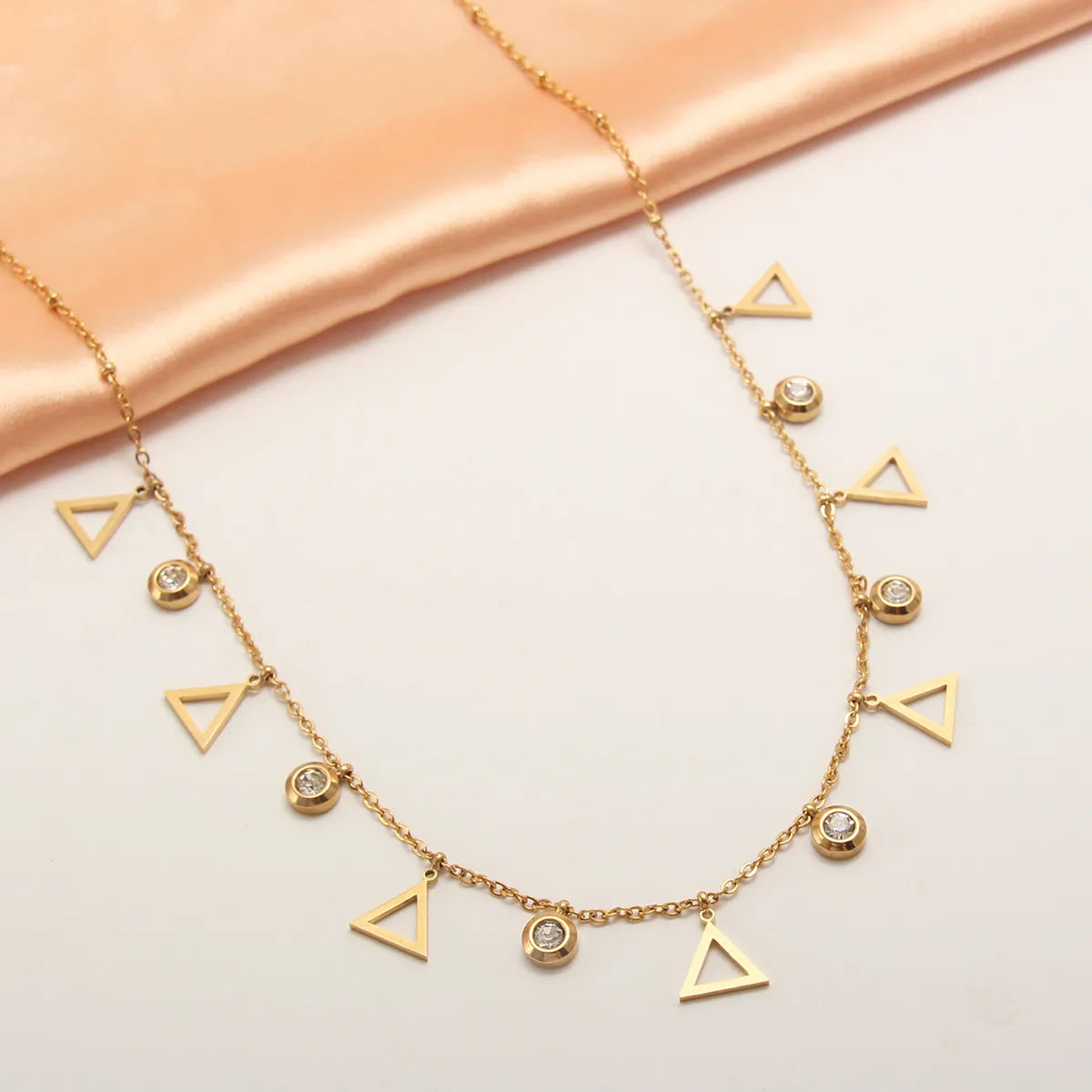 Wholesale Modern Style Simple Style Letter Stainless Steel Plating Inlay Gold Plated Zircon Necklace