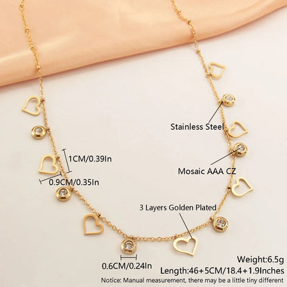 Wholesale Modern Style Simple Style Letter Stainless Steel Plating Inlay Gold Plated Zircon Necklace