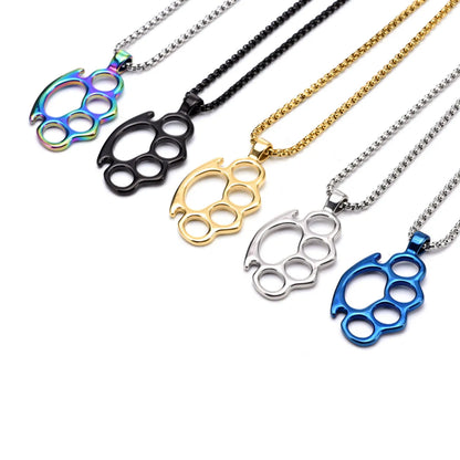 Wholesale Modern Style Streetwear Geometric Titanium Steel Plating Pendant Necklace