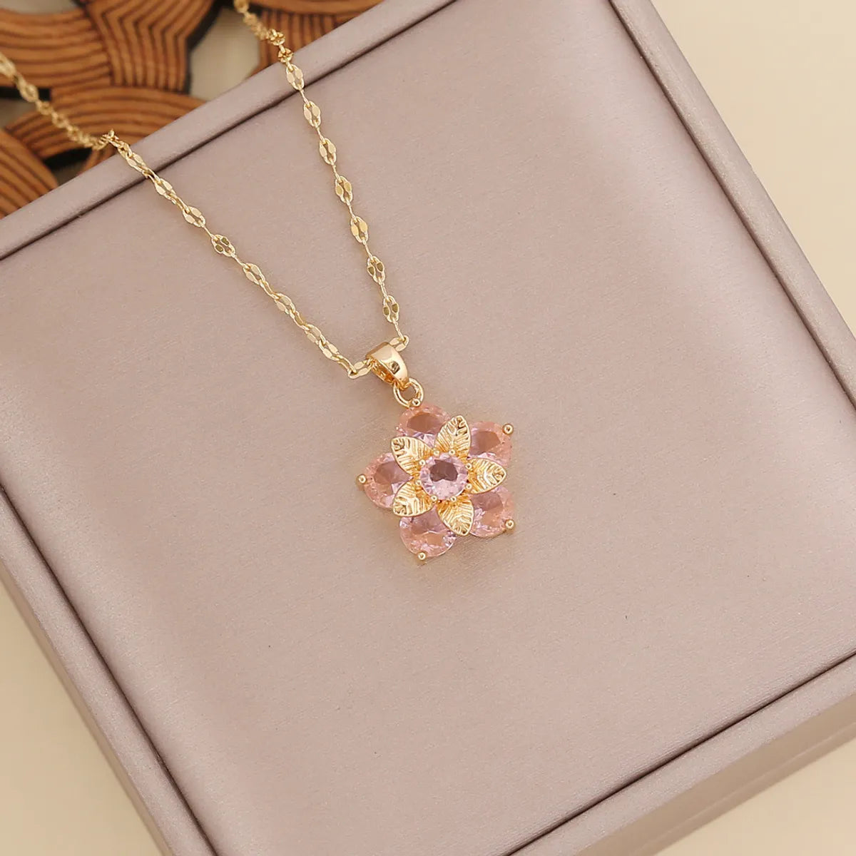 Wholesale New Multi-layer Flower Zircon Copper Necklace Gooddiy