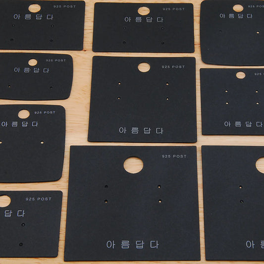 Earring Cards In Stock Wholesale Ornament Packaging 700g Black Blank Ear Studs Cardboard Printing Jewelry Tag Logo