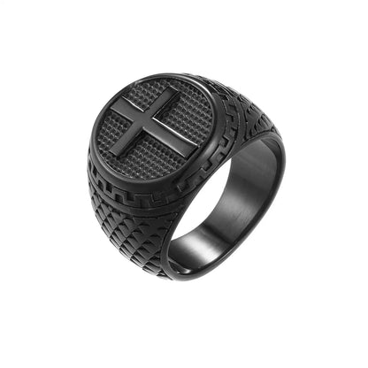 Wholesale Punk Cross Stainless Steel Rings