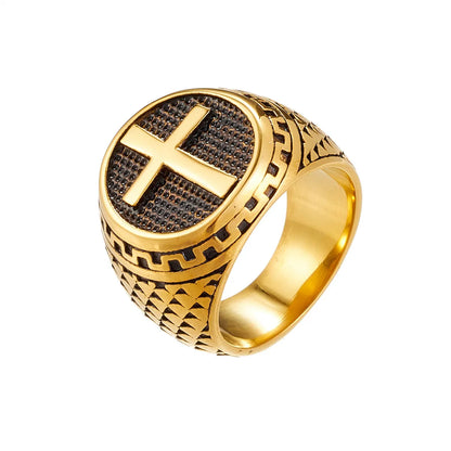 Wholesale Punk Cross Stainless Steel Rings