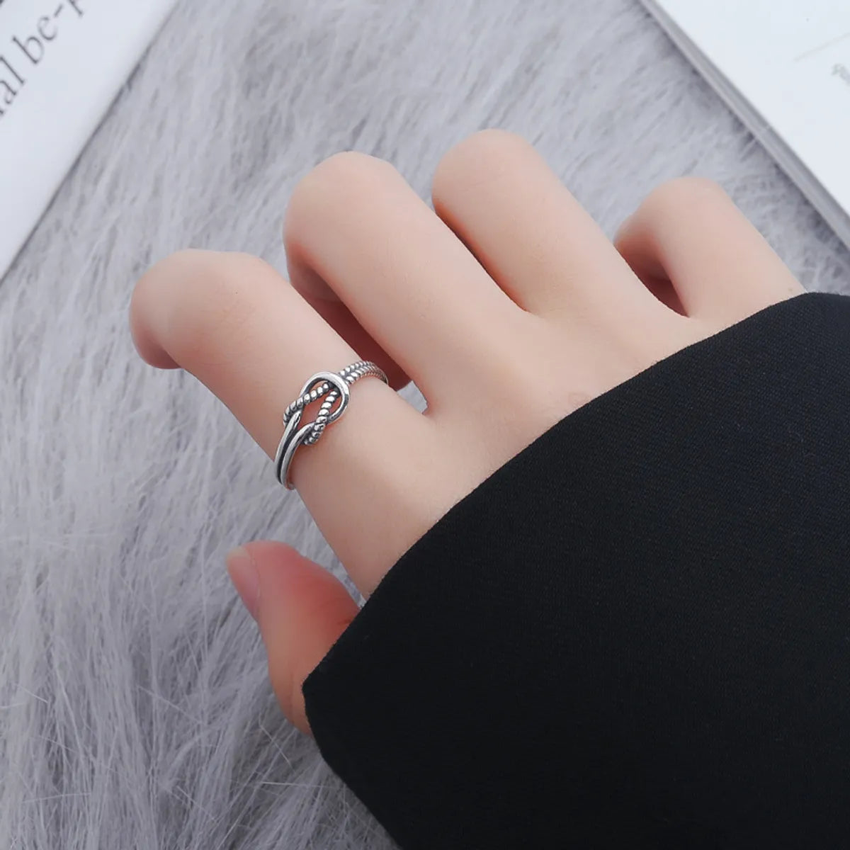 Wholesale Punk Simple Style Classic Style Geometric Sterling Silver Open Ring