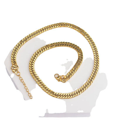 Punk Waves Stainless Steel Plating 18k Gold Plated Necklace