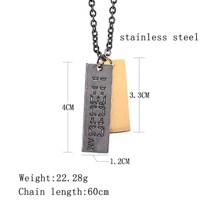 Wholesale Retro Color Block Stainless Steel Polishing Pendant Necklace