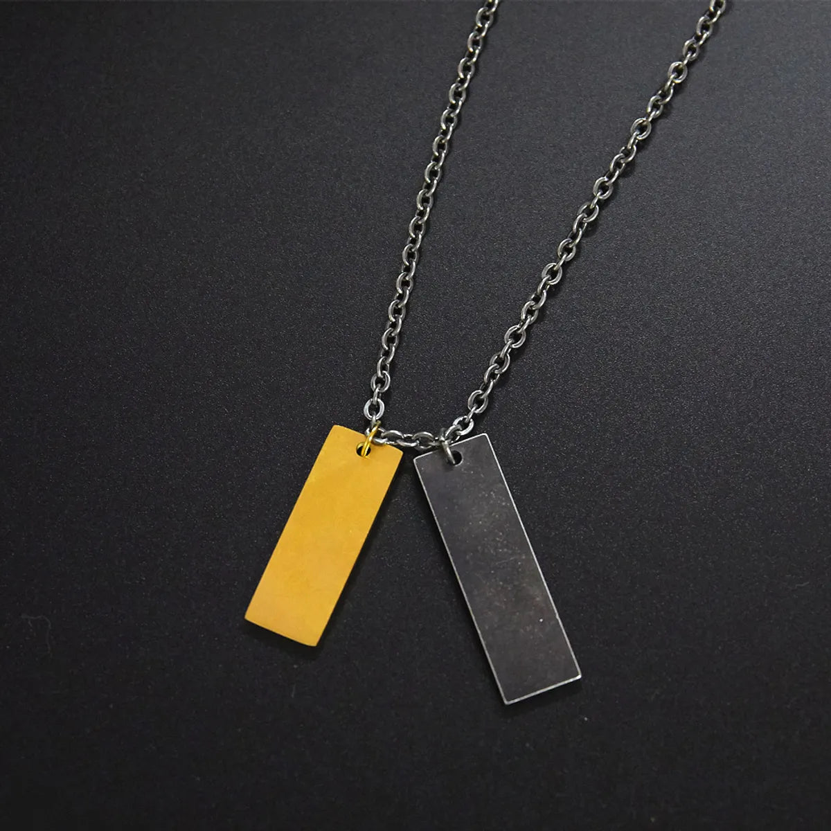 Wholesale Retro Color Block Stainless Steel Polishing Pendant Necklace