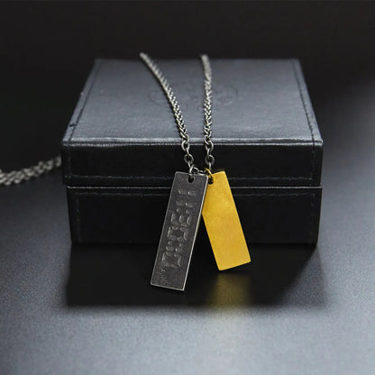 Wholesale Retro Color Block Stainless Steel Polishing Pendant Necklace