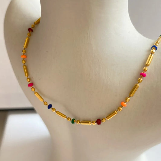 Wholesale Retro Colorful Stainless Steel Necklace