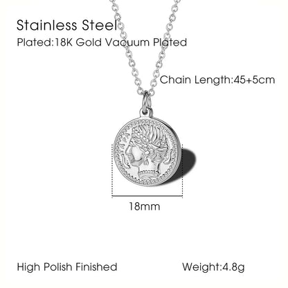 Wholesale Retro Commute Solid Color Titanium Steel Plating Gold Plated Pendant Necklace