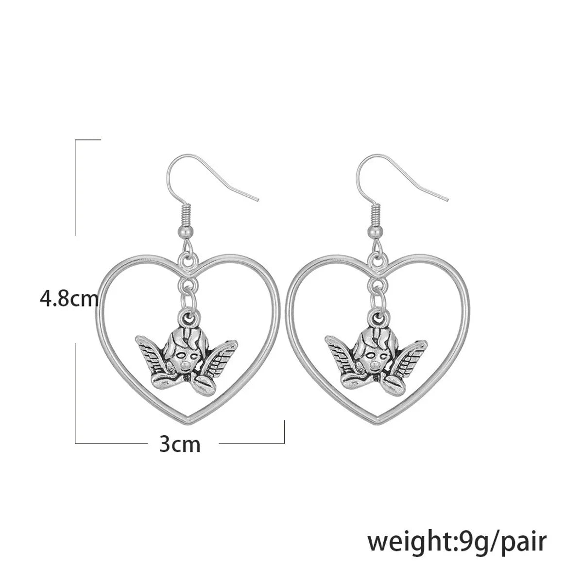 Retro Heart Plating Alloy No Inlaid Earrings