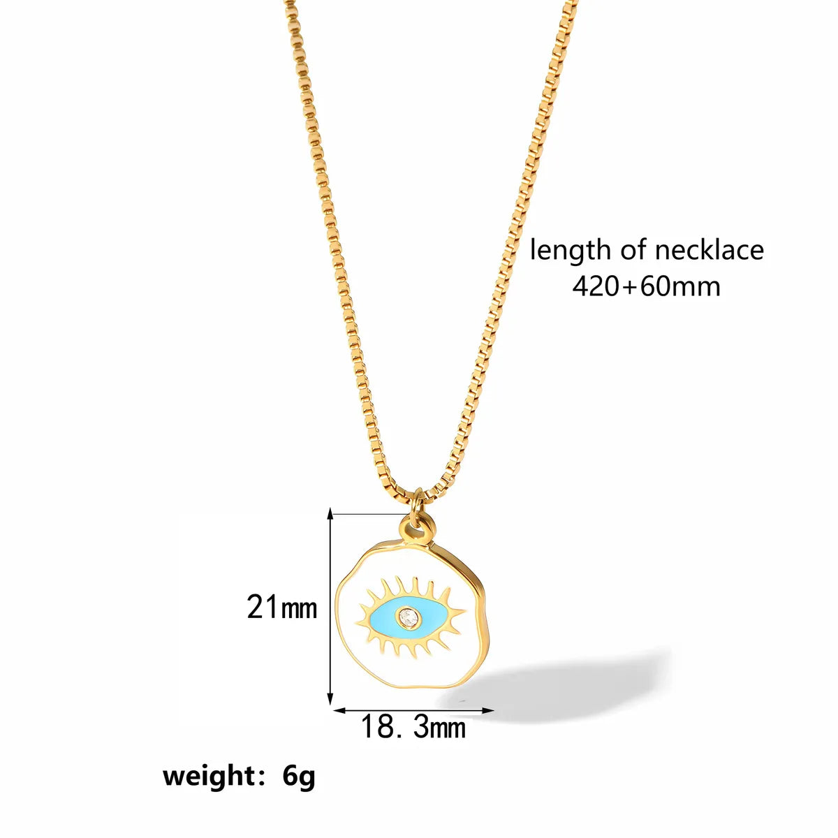 Retro Irregular Square Heart Shape Stainless Steel Polishing Plating Inlay Turquoise 18k Gold Plated Pendant Necklace