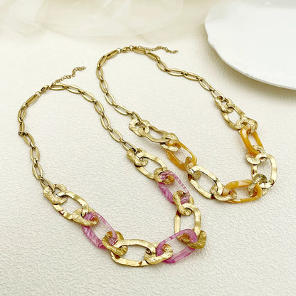 Wholesale Retro Lady Oval Stainless Steel Plating Gold Plated Necklace