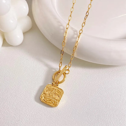 Wholesale Retro Number Stainless Steel Plating Pendant Necklace