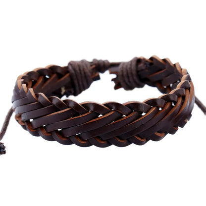 Wholesale Retro Personality Male Imitation Leather Bracelet Woven Multilayer Bracelet