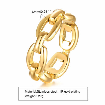 Wholesale Retro Roman Style Geometric Titanium Steel Plating Rings