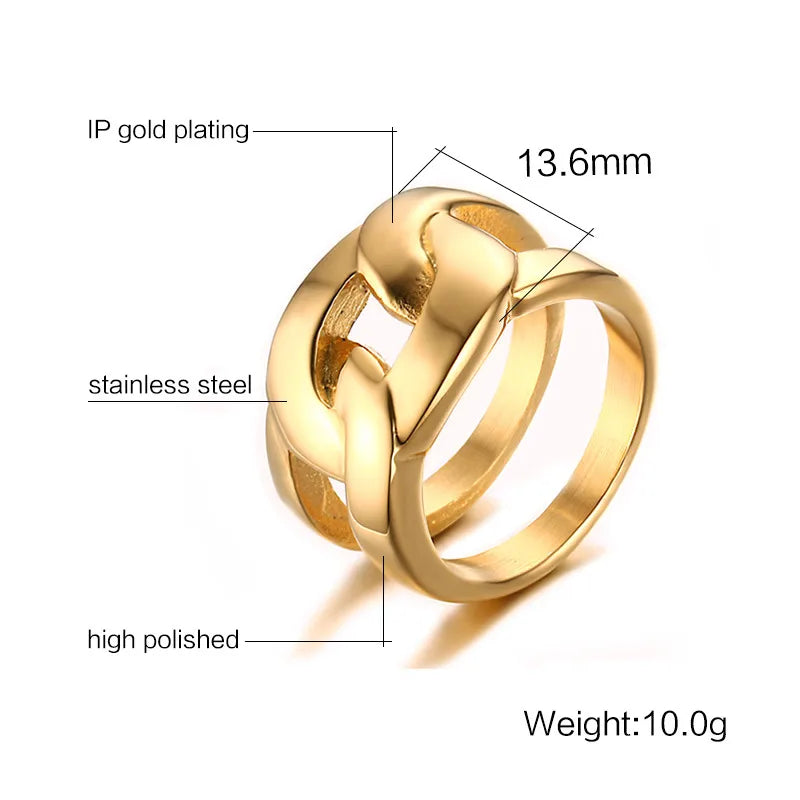 Wholesale Retro Roman Style Geometric Titanium Steel Plating Rings