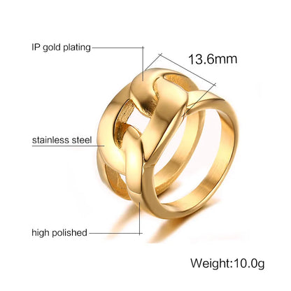 Wholesale Retro Roman Style Geometric Titanium Steel Plating Rings