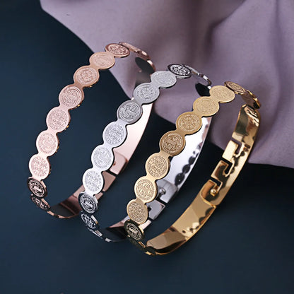 Wholesale Retro Round Stainless Steel Bangle