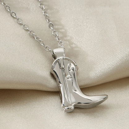 Wholesale Retro Simple Style Boots Copper Plating Pendant Necklace