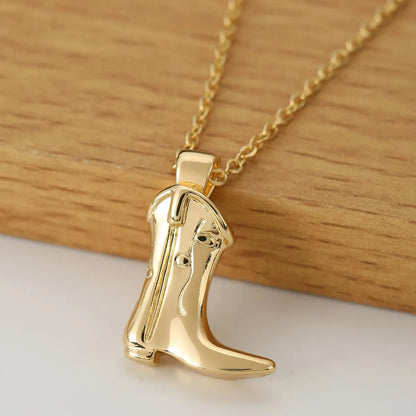 Wholesale Retro Simple Style Boots Copper Plating Pendant Necklace