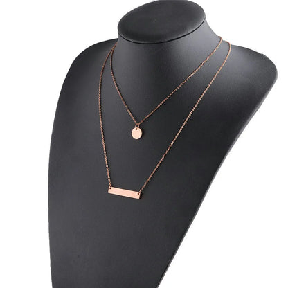 Titanium Steel 18K Gold Plated Retro Simple Style Chain Solid Color None Layered Necklaces