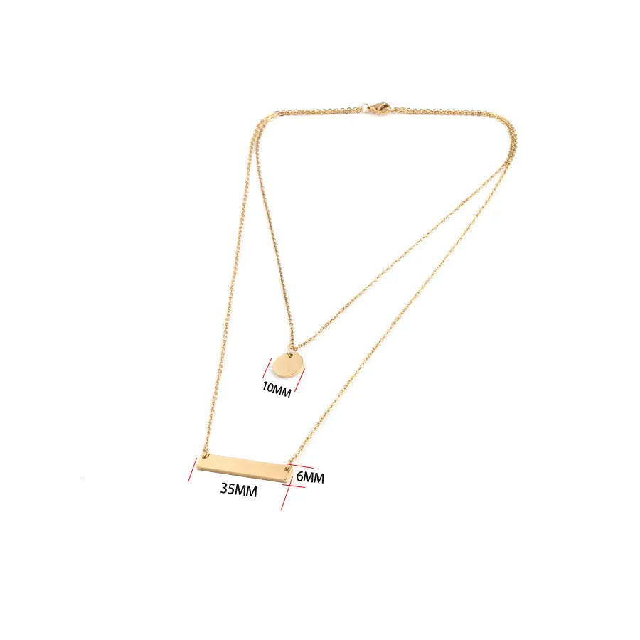 Titanium Steel 18K Gold Plated Retro Simple Style Chain Solid Color None Layered Necklaces