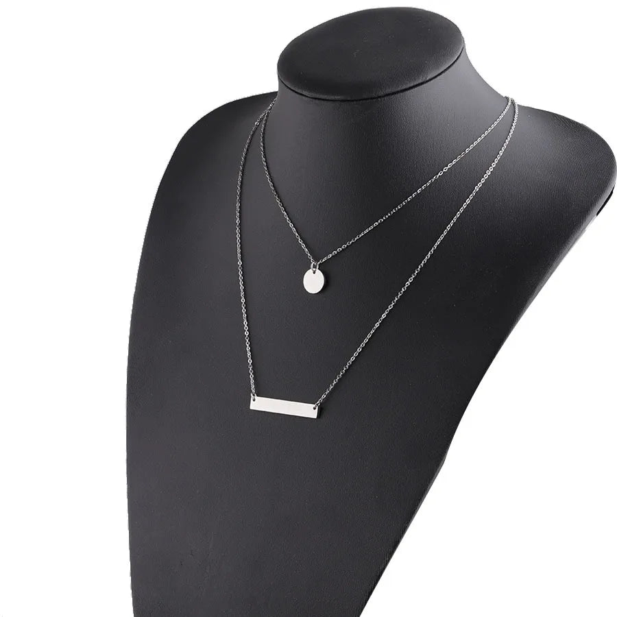 Titanium Steel 18K Gold Plated Retro Simple Style Chain Solid Color None Layered Necklaces