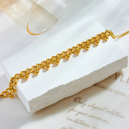 Wholesale Retro Solid Color Titanium Steel Plating Chain 18k Gold Plated Bracelets