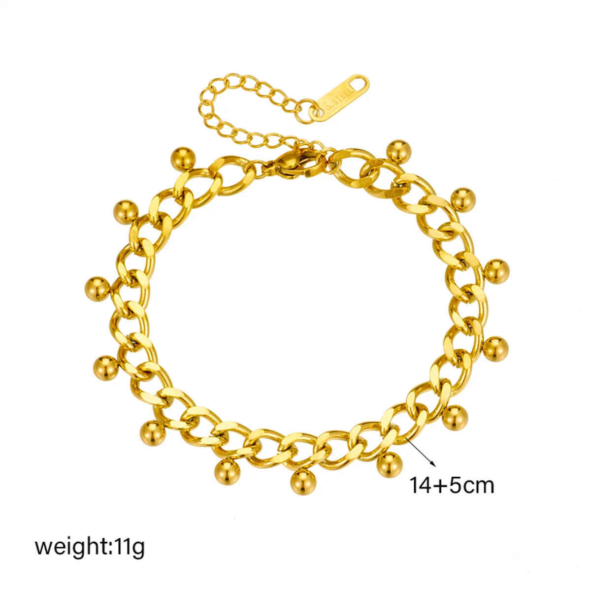 Wholesale Retro Solid Color Titanium Steel Plating Chain 18k Gold Plated Bracelets