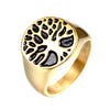 Retro Tree Titanium Steel None 18K Gold Plated Men'S Rings