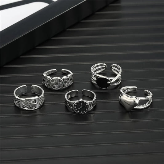 Wholesale Retro Watch Type Coin Heart Open Ring