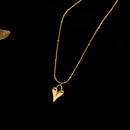 Wholesale Romantic Heart Shape Stainless Steel Plating Gold Plated Pendant Necklace