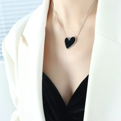 Wholesale Jewelry Sexy Heart Shape 304 Stainless Steel Acrylic 18K Gold Plated Plating Inlay Earrings Necklace