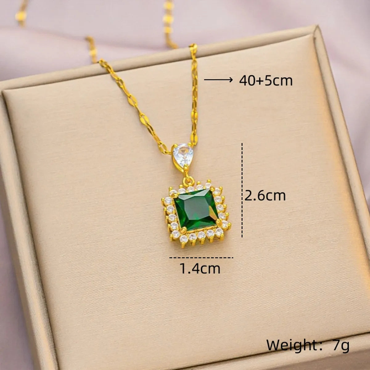 Wholesale Shiny Geometric 201 Stainless Steel Copper Inlay Zircon Pendant Necklace