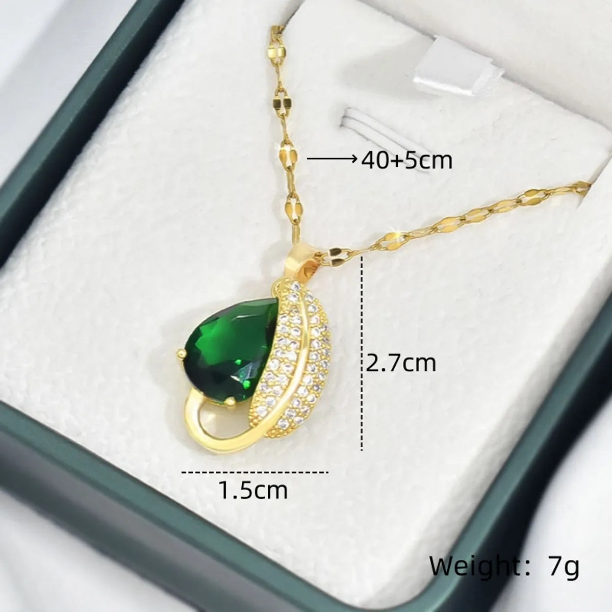 Wholesale Shiny Geometric 201 Stainless Steel Copper Inlay Zircon Pendant Necklace