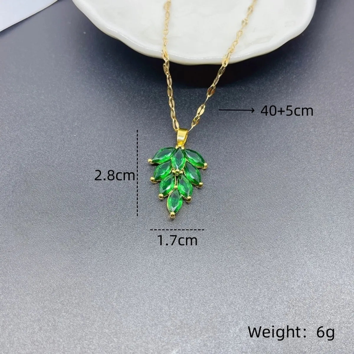 Wholesale Shiny Geometric 201 Stainless Steel Copper Inlay Zircon Pendant Necklace