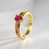 Wholesale Shiny Oval Copper Inlay Zircon Rings